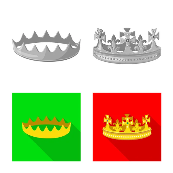 Vector illustration of medieval and nobility sign. Set of medieval and monarchy vector icon for stock. — Stock Vector