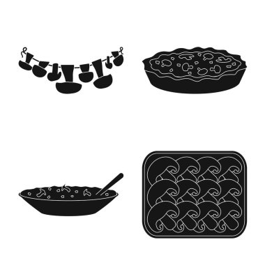 Çeşitli ve bileşen logosu vektör tasarımı. Web için çeşitli ve gıda stok sembolü koleksiyonu.