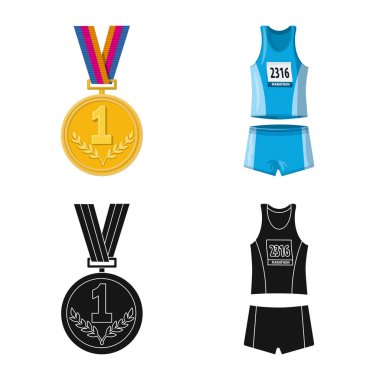 Spor ve kazanan işareti yalıtılmış nesne. Spor ve fitness hisse senedi simgesi için web topluluğu.