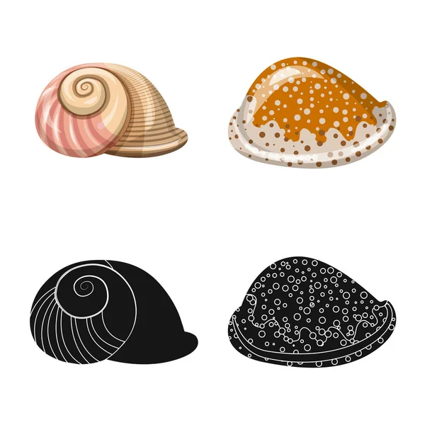 Vektorillustration von Tier und Dekorationssymbol. Sammlung von Tier- und Meeresbestandsvektorillustrationen. — Stockvektor