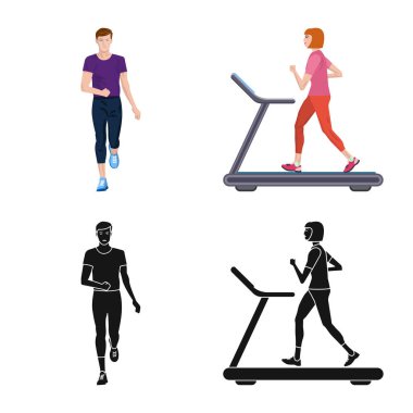 Spor ve kazanan simge vektör Illustration. Spor ve fitness hisse senedi vektör çizim seti.