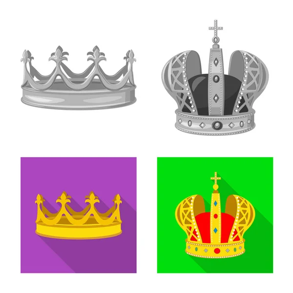 Illustration vectorielle du logo médiéval et noble. Ensemble d'illustration vectorielle de stock médiévale et monarchique . — Image vectorielle
