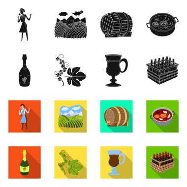 Çiftlik ve bağ logosu izole nesne. Web için çiftlik ve ürün stok sembolü kümesi.