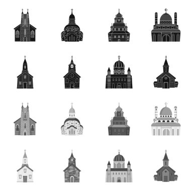 Tarikat ve tapınak simgesiizole nesne. Web için kült ve bucak stok sembolü Koleksiyonu.