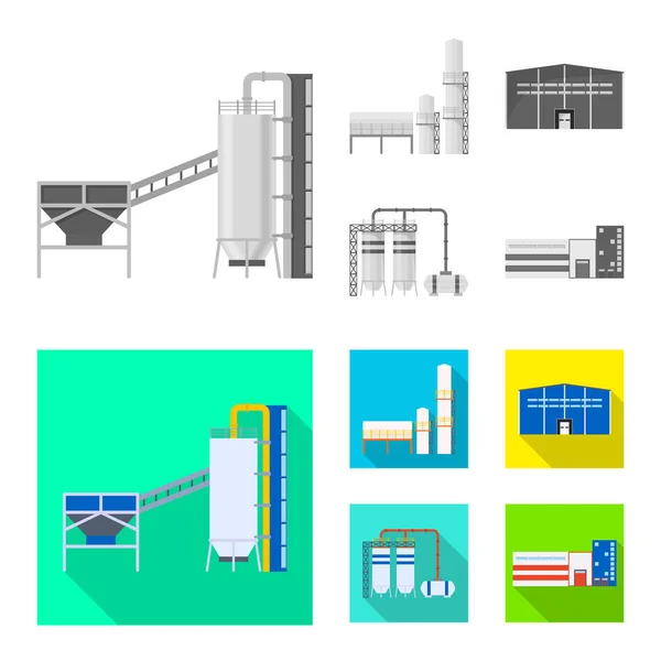 Isolado objeto de produção e estrutura ícone. Conjunto de produção e tecnologia ilustração vetor de estoque . — Vetor de Stock