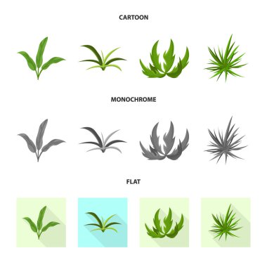 Peyzaj ve yaz işareti izole nesne. Web için peyzaj ve çevre stok sembolü seti.