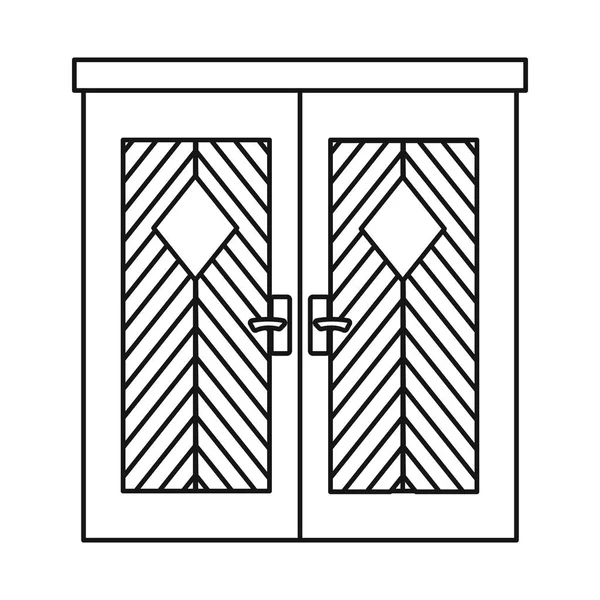 Ilustración vectorial del logotipo de la puerta y el apartamento. Conjunto de puerta y cerradura símbolo de stock para web . — Vector de stock