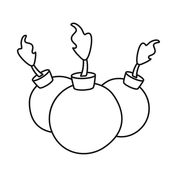 Ilustração vetorial do ícone bomba e fusível. Coleção de bomba e fogo ilustração vetor estoque . — Vetor de Stock