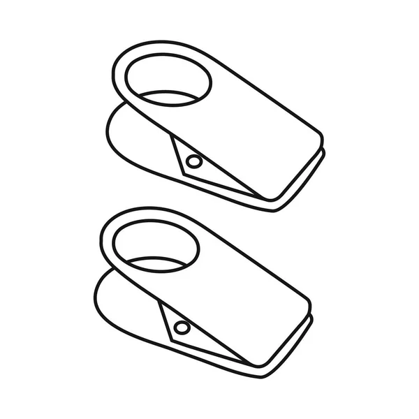 Ilustração vetorial de clothespeg e peg sign. Conjunto de clothespeg e lavanderia ilustração vector . — Vetor de Stock