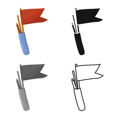 Bayrağın ve pennant simgesinin yalıtılmış nesnesi. Web için bayrak ve deniz stok sembolü kümesi.