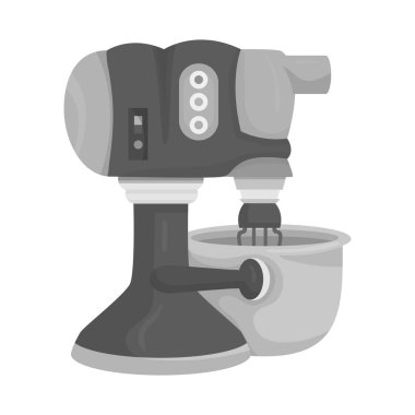 Makine ve mikser simgesinin vektör çizimi. Makine ve mutfak stok vektör illüstrasyon koleksiyonu.