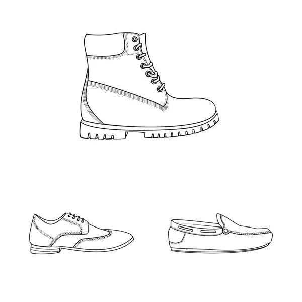 Ilustracja wektorowa ikona obuwia i obuwie. Kolekcja butów i stóp symbol giełdowy dla sieci web. — Wektor stockowy