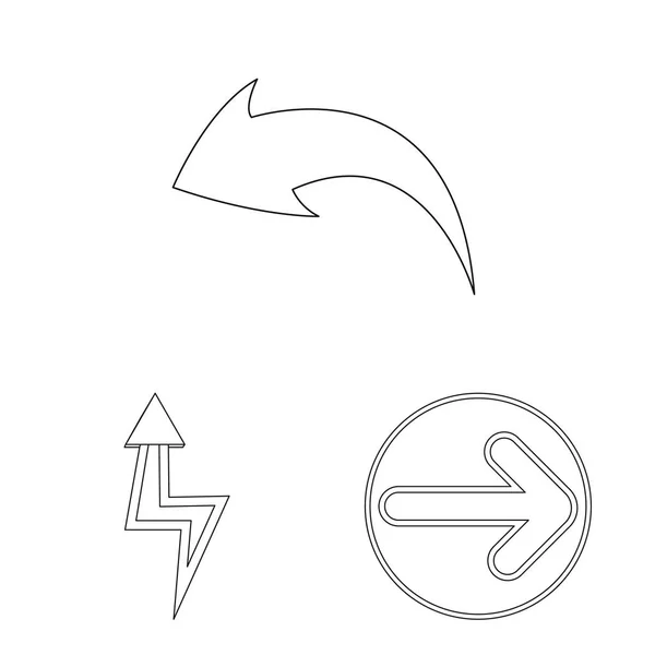 Vector ontwerp van element en pijl teken. Collectie van element en richting aandelensymbool voor web. — Stockvector
