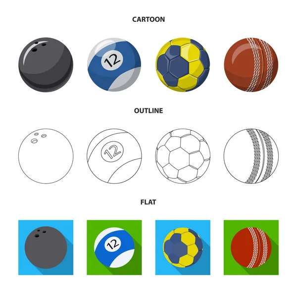 Design de vetor de esporte e bola sinal. Conjunto de esporte e símbolo de estoque atlético para web . —  Vetores de Stock