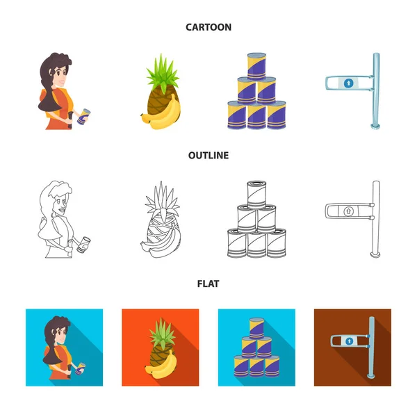 Isolado objeto de comida e bebida ícone. Coleta de alimentos e estoque de estoque ilustração vetorial . —  Vetores de Stock