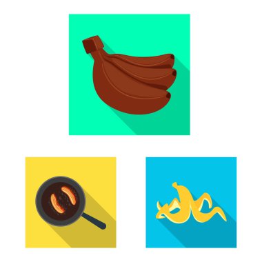 Doğal ve vejetaryen simge vektör tasarımı. Web için doğal ve yeme hisse senedi simgesi kümesi.