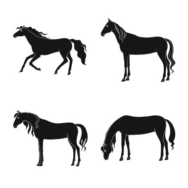 Fauna ve Mare işareti vektör tasarımı. Fauna ve aygır stok vektör çizim seti.