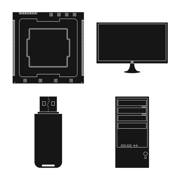 Objeto aislado de internet y símbolo electrónico. Conjunto de Internet y hardware icono vectorial para stock . — Vector de stock