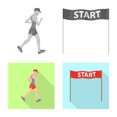 Spor ve kazanan logo vektör Illustration. Spor ve fitness hisse senedi simgesi web için kümesi.