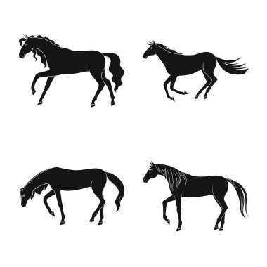 Fauna ve mare logosu vektör illüstrasyon. Stok için fauna ve aygır vektör simgesi seti.
