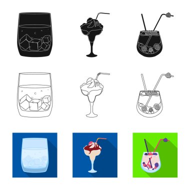Likör ve restoran ikonunun vektör çizimi. Likör koleksiyonu ve malzeme stok vektör illüstrasyonu.