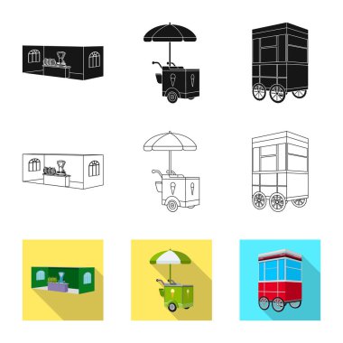 Vektör tasarım pazarlama ve çadır simgesi. Stok için pazarlama ve açık vektör simgesi seti.