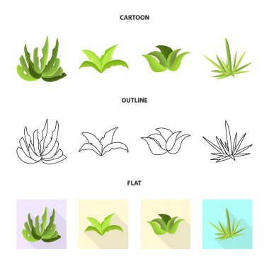 Peyzaj vektör tasarımı ve yaz işareti. Stok için peyzaj ve çevre vektör simgesi koleksiyonu.