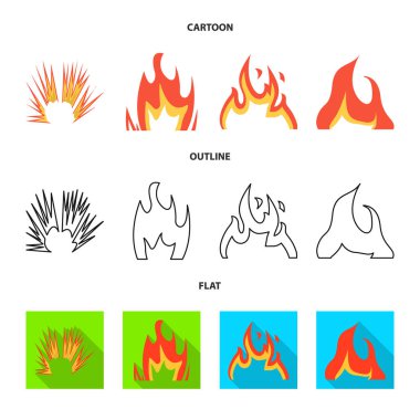 Parlak ve tehlikeli işareti vektör illüstrasyon. Parlak ve orman yangını stok vektör illüstrasyon koleksiyonu.