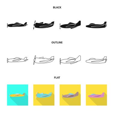Seyahat ve hava yolları logosu vektör tasarımı. Seyahat ve navigasyon stok vektör illüstrasyon seti.