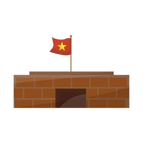 Objeto aislado de construcción y signo de mausoleo. Conjunto de construcción y icono de vector vietnamita para stock . — Vector de stock