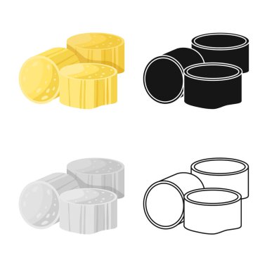 Kahverengi ve şeker işareti vektör illüstrasyon. Web için kahverengi ve küp stok sembolü koleksiyonu.