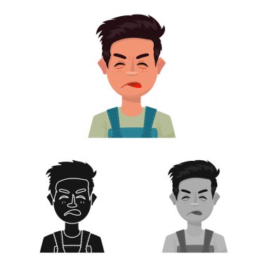 Adamın izole nesnesi ve aşağılama sembolü. Stok için adam ve sürpriz vektör simgesi koleksiyonu.