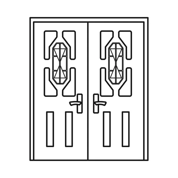 ドアと木製のロゴのベクターデザイン。ウェブ用ドアと入口ストックシンボルのコレクション. — ストックベクタ
