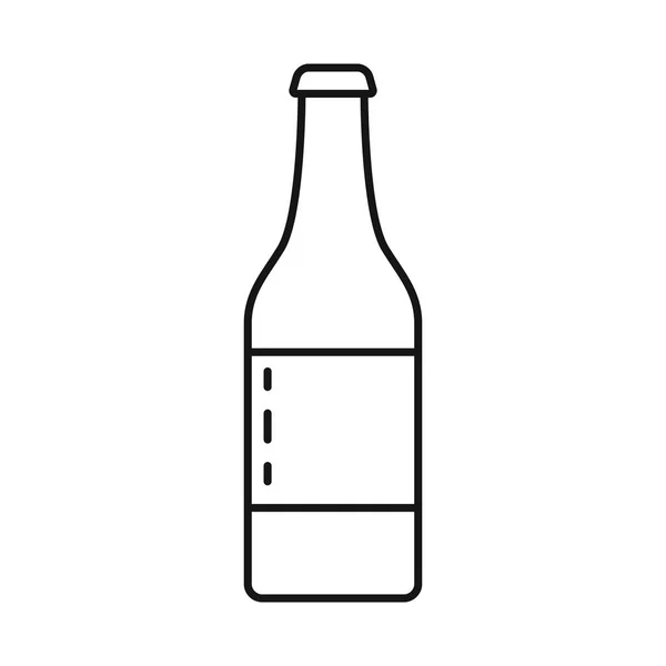 Vektor illustration av flaska och glas symbol. Uppsättning av flaska och kall vektor ikon för lager. — Stock vektor