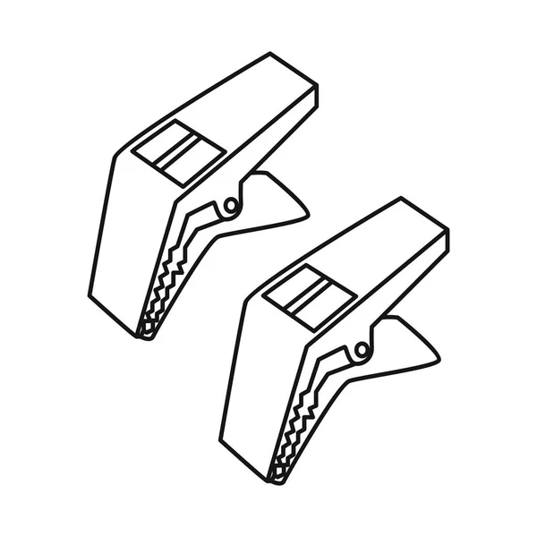 Vektor-Design von Wäscheklammer und Stift-Symbol. Satz Wäscheklammern und Wäsche-Vektor-Symbol für Lager. — Stockvektor