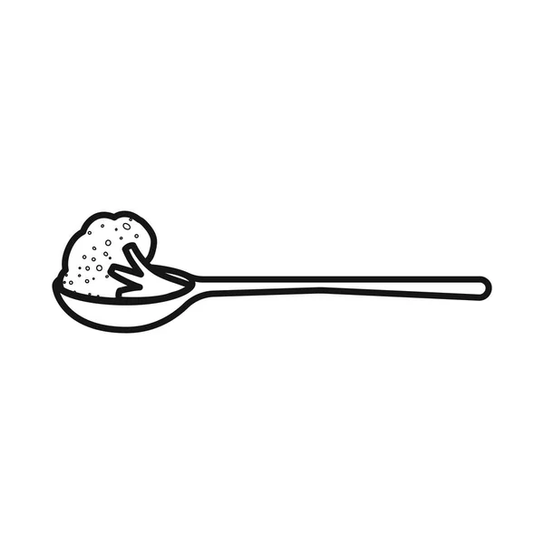 Geïsoleerd voorwerp van broccoli en lepel logo. Set van broccoli en diner voorraad vector illustratie. — Stockvector