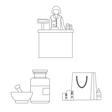 Eczane ve hastane logo vektör tasarımı. Eczane ve iş hisse senedi simgesi için web topluluğu.