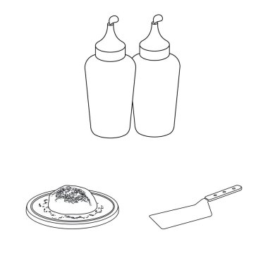 Pizza ve gıda simge vektör tasarımı. Pizza ve İtalya hisse senedi vektör çizim topluluğu.