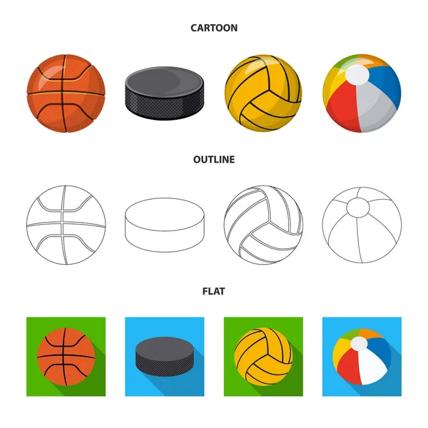 Objeto aislado de deporte y signo de pelota. Colección de deporte y el icono del vector deportivo para la acción . — Vector de stock