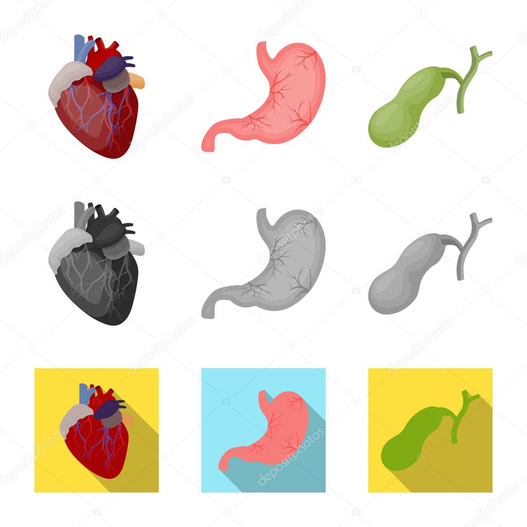 Isolated object of body and human logo. Collection of body and medical vector icon for stock.