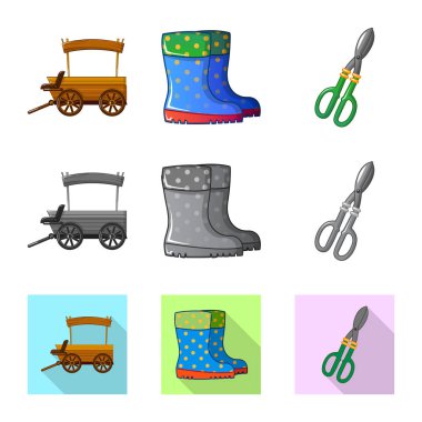 Çiftlik ve tarım sembolü yalıtılmış nesne. Web çiftliği ve bitki hisse senedi simgesi kümesi.