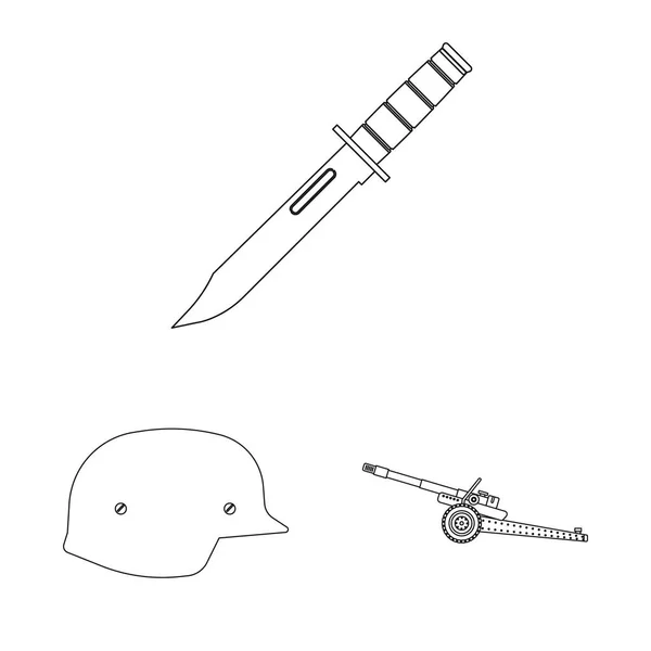 Απομονωμένο αντικείμενο όπλο και όπλο λογότυπο. Συλλογή των όπλων και στρατού εικονίδιο του φορέα για το απόθεμα. — Διανυσματικό Αρχείο