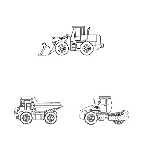 Ilustración vectorial del signo de construcción y construcción. Colección de construcción y maquinaria icono vectorial para stock . — Vector de stock