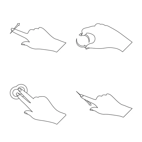 Vektor design av pekskärm och hand-ikonen. Samling av pekskärm och touch vektor ikonen för lager. — Stock vektor