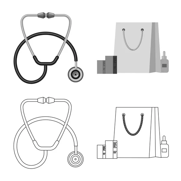 Illustrazione vettoriale della farmacia e del logo dell'ospedale. Raccolta di illustrazione vettoriale della farmacia e dello stock aziendale . — Vettoriale Stock