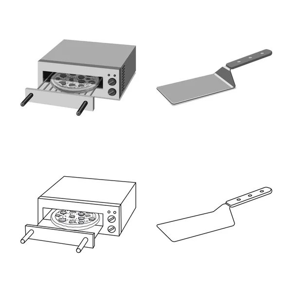 Na białym tle obiekt symbolu pizza i jedzenie. Zestaw pizza i ikona wektor Włochy na magazynie. — Wektor stockowy