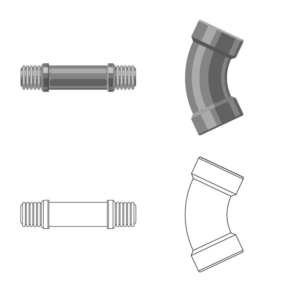 Векторный дизайн трубы и логотипа трубы. Набор значков вектора труб и трубопроводов для склада . — стоковый вектор