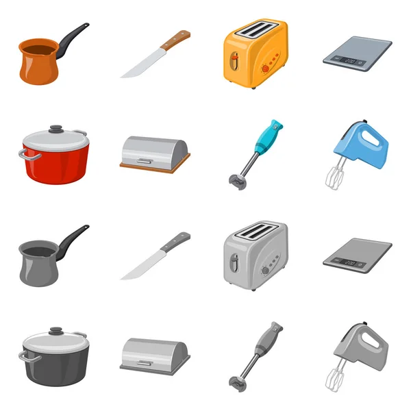 Ilustración vectorial de cocina y símbolo de cocinero. Colección de cocina y electrodomésticos icono vectorial para stock . — Vector de stock