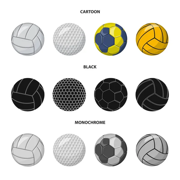 Ilustración vectorial del icono del deporte y la pelota. Colección de deporte e ilustración de vector de stock atlético . — Vector de stock