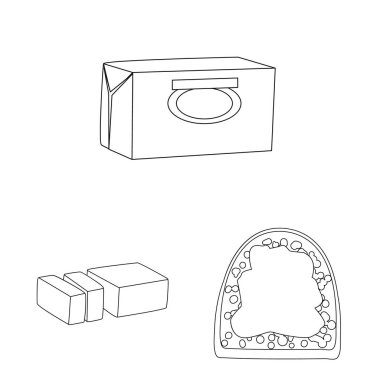 Margarin ve kolesterol işareti vektör tasarımı. Web için margarin ve madde stok sembolü koleksiyonu.